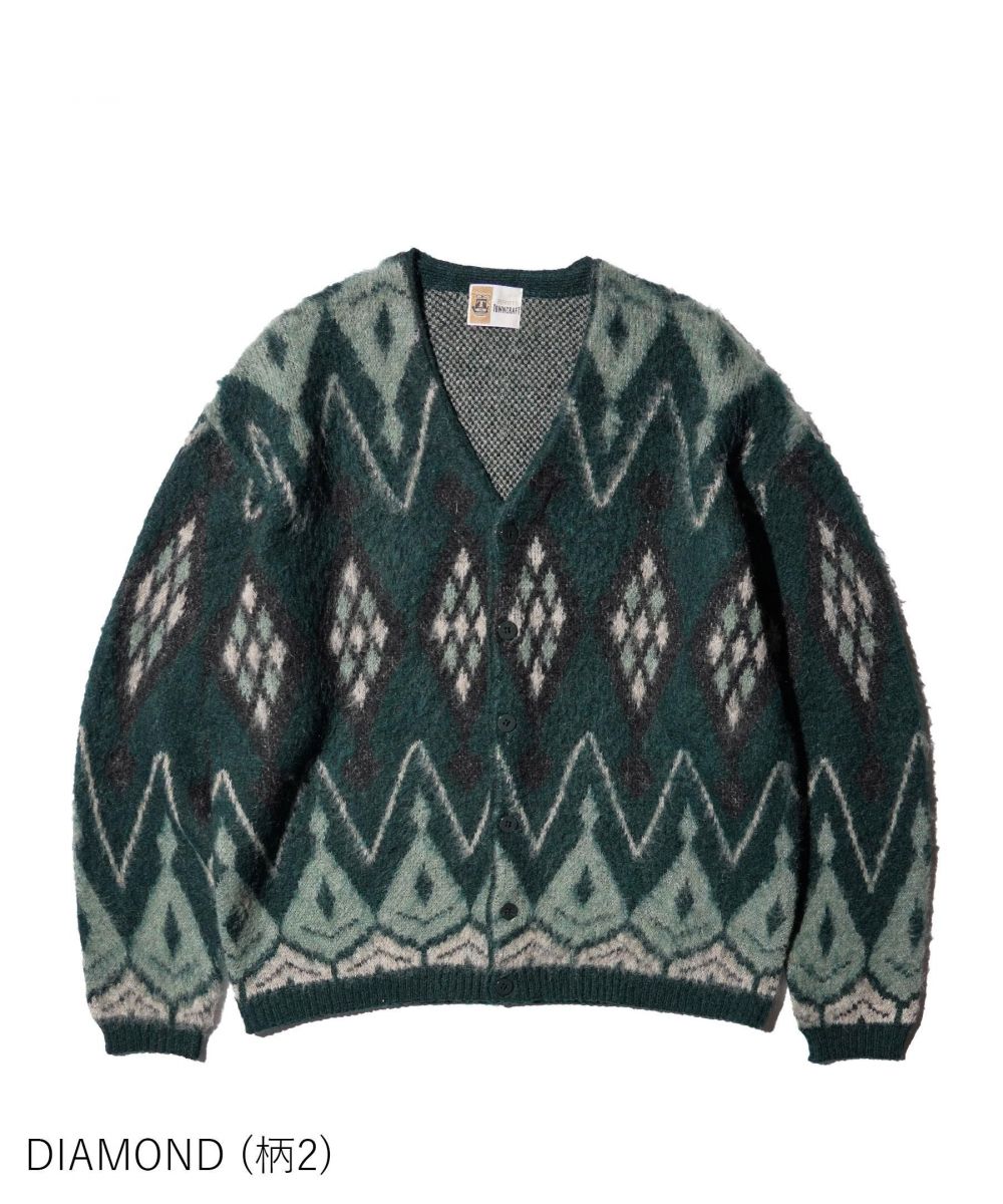 MOHAIR SHAGGY JACQUARD CARDIGAN