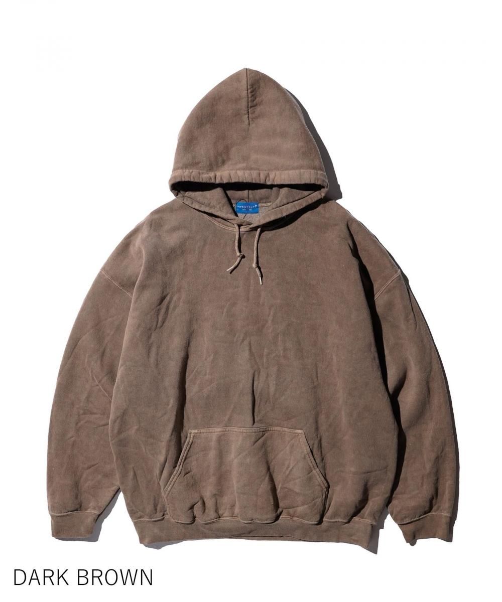 90S PIGMENT PULL HOODIE DARK BROWN
