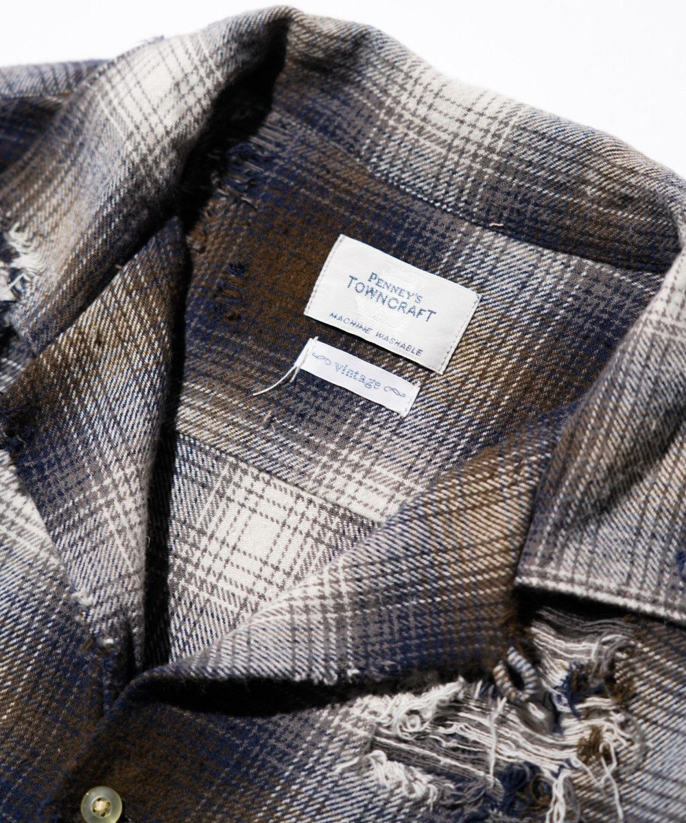 TOWNCRAFT ONE IN THE WORLD FLANNEL CHECK LOOP COLLAR LS SHIRT