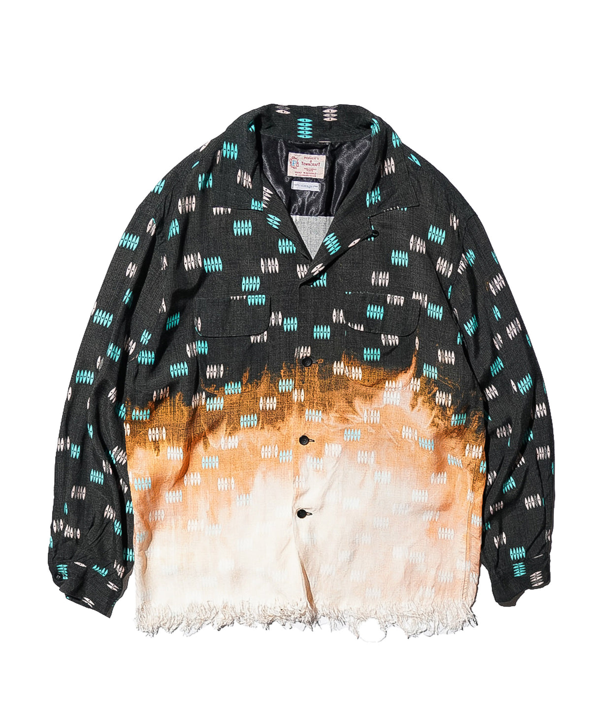 TOWNCRAFT ONE IN THE WORLD ATOMIC PRINTED LOOP COLLAR FRINGE SHIRT
