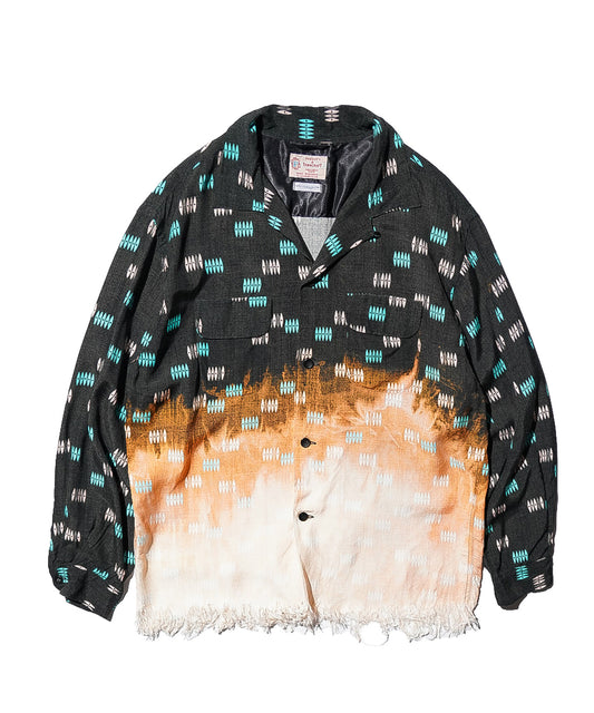 TOWNCRAFT ONE IN THE WORLD ATOMIC PRINTED LOOP COLLAR FRINGE SHIRT