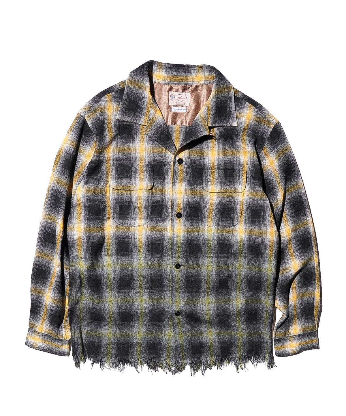 TOWNCRAFT ONE IN THE WORLD LOOP COLLAR W-FLAP 50S OMBRE FLANNEL SHIRT