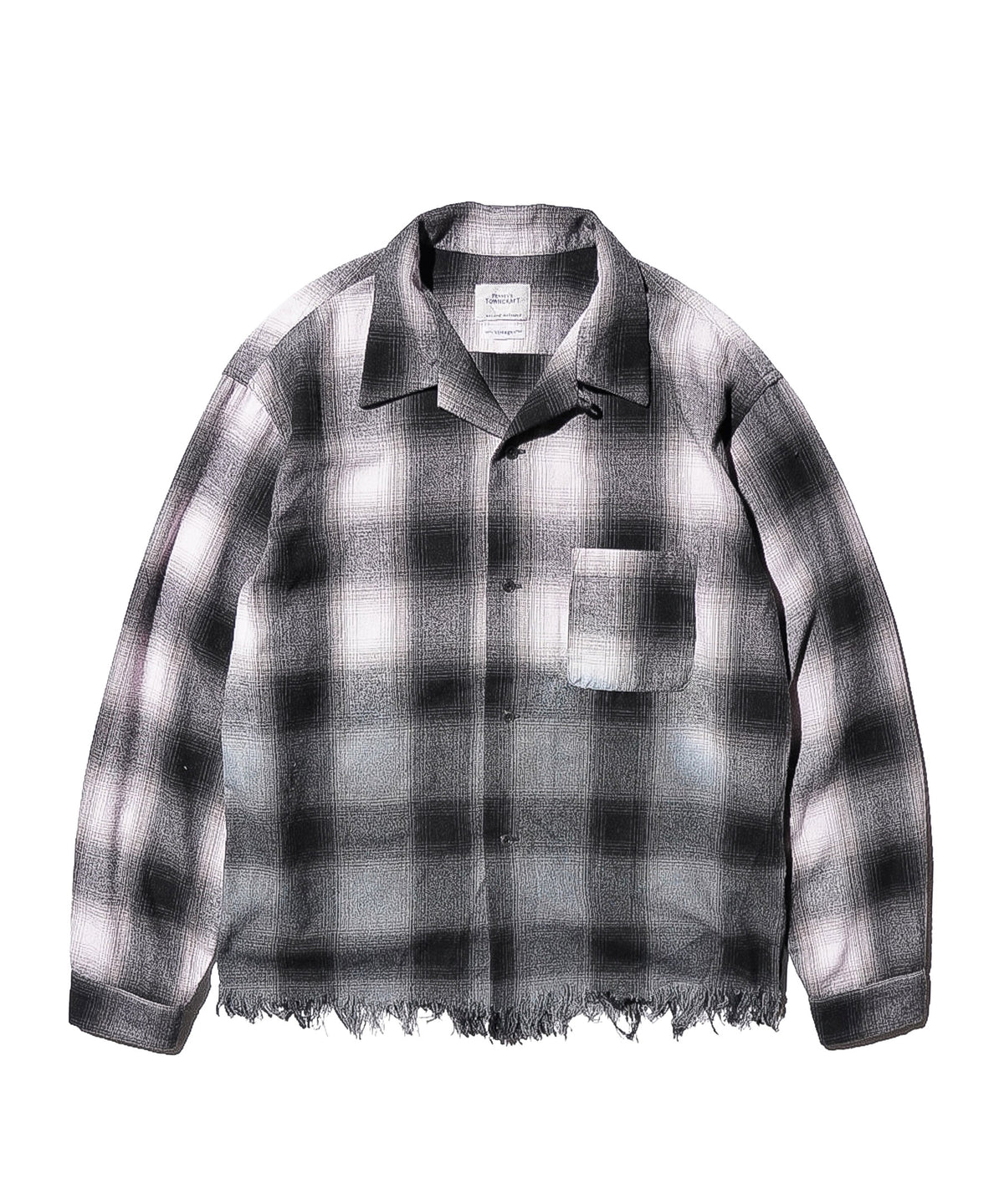 TOWNCRAFT ONE IN THE WORLD LOOP COLLAR BLACK-OMBRE FLANNEL SHIRT