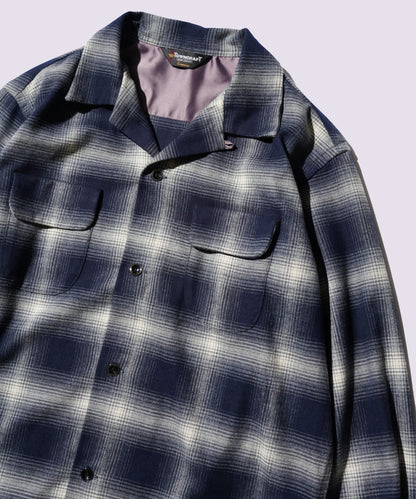 50S W-FLAP OPEN COLLAR SHIRTS NAVY - detail