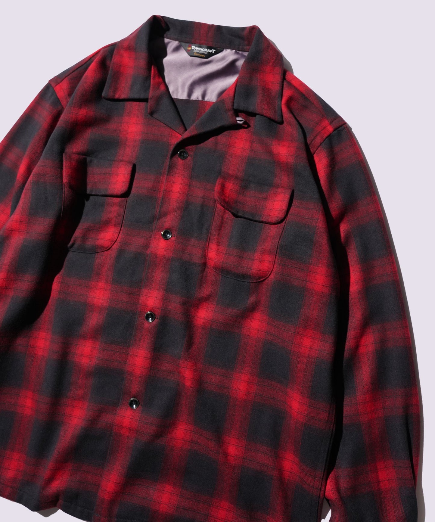 50S W-FLAP OPEN COLLAR SHIRTS RED - detail