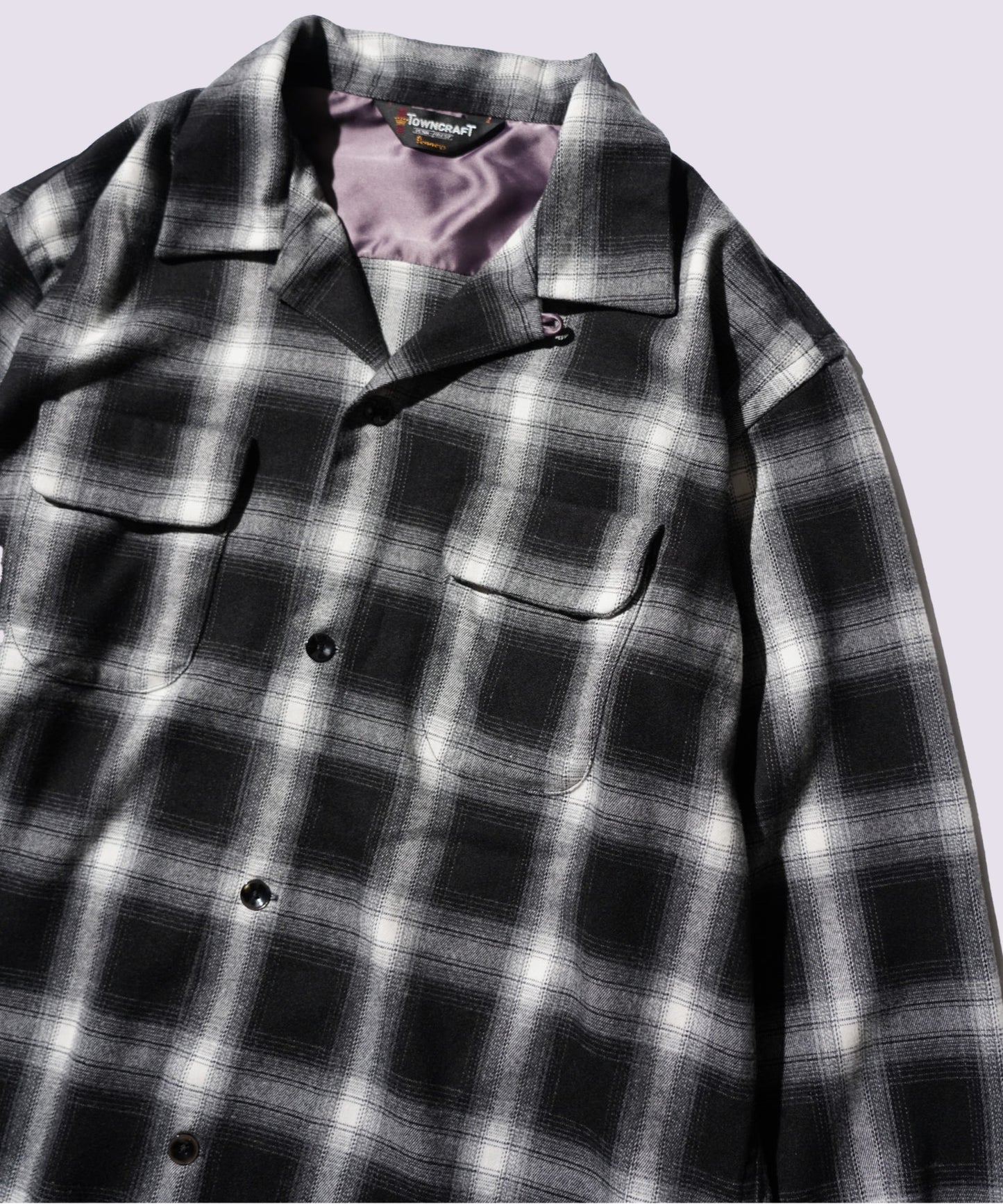 50S W-FLAP OPEN COLLAR SHIRTS BLACK - detail