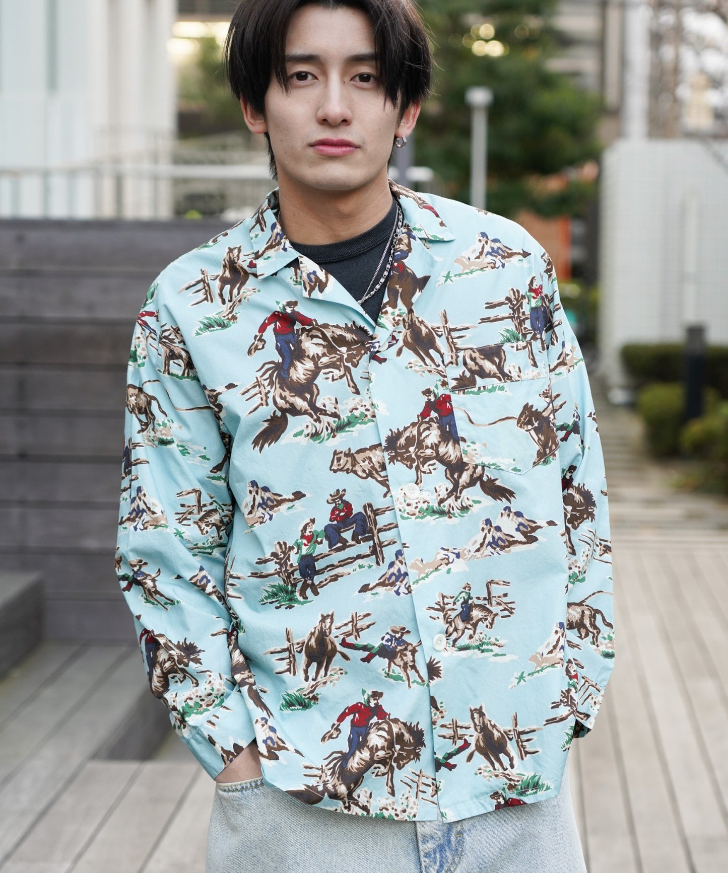 PRINTED PAJAMA JACKET