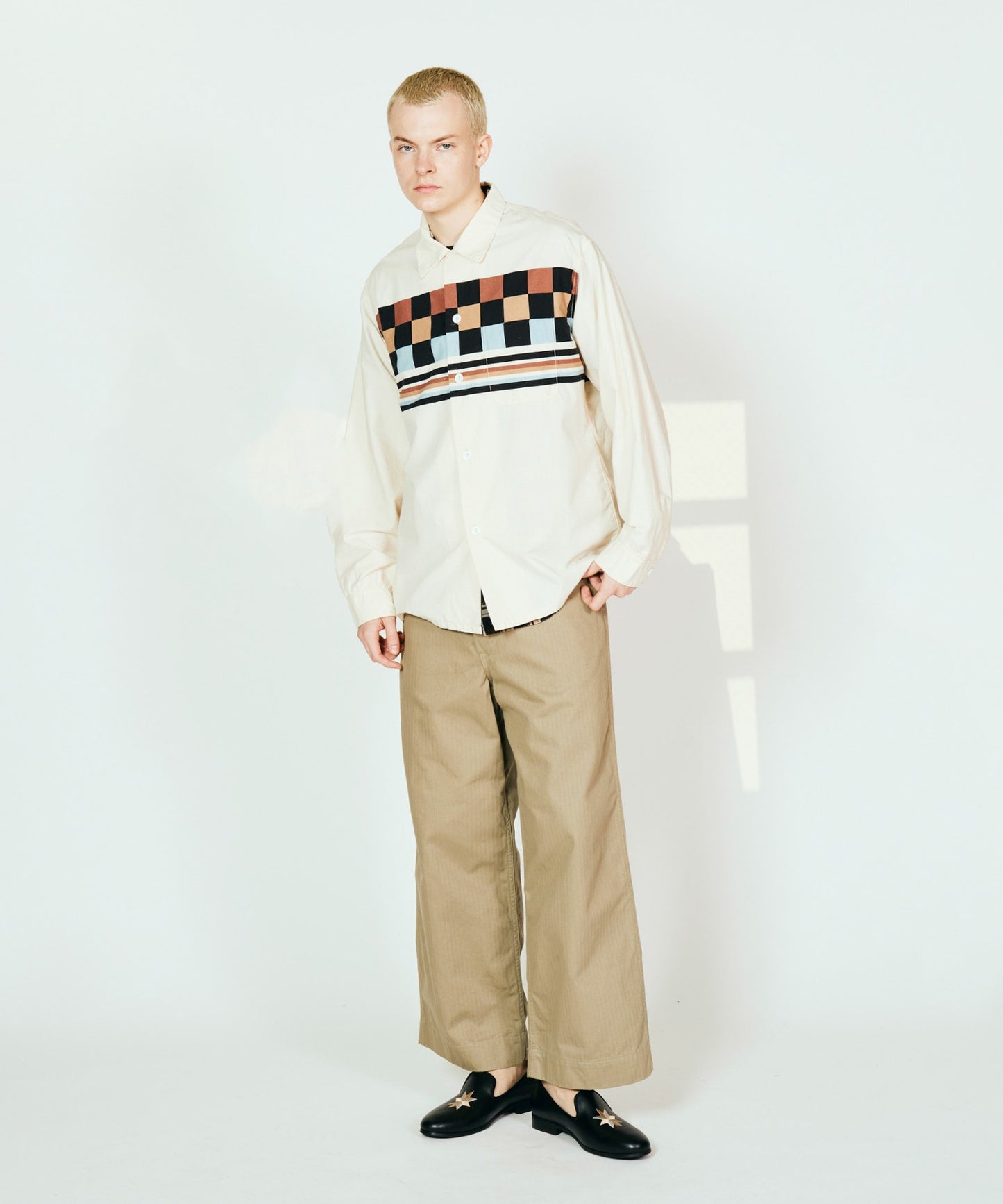 PRINTED COTTON ROOP COLLAR SHIRTS