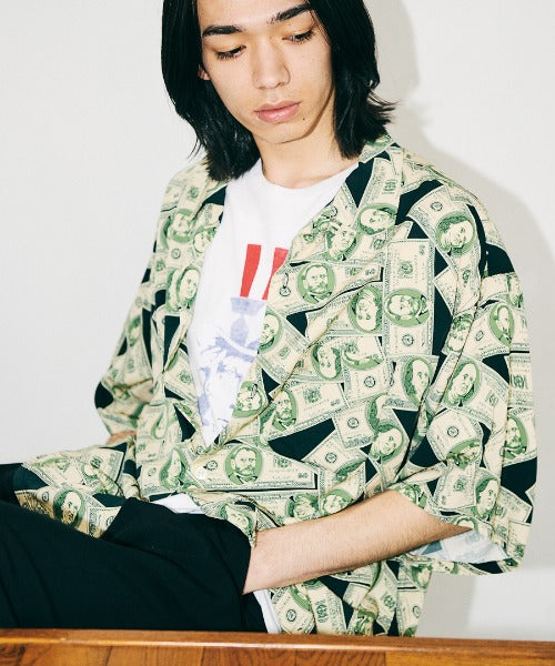 PRINTED LOOP COLLAR SS SHIRT