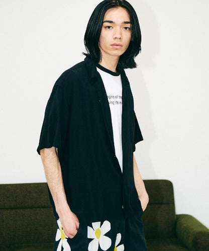 PRINTED LOOP COLLAR SS SHIRT