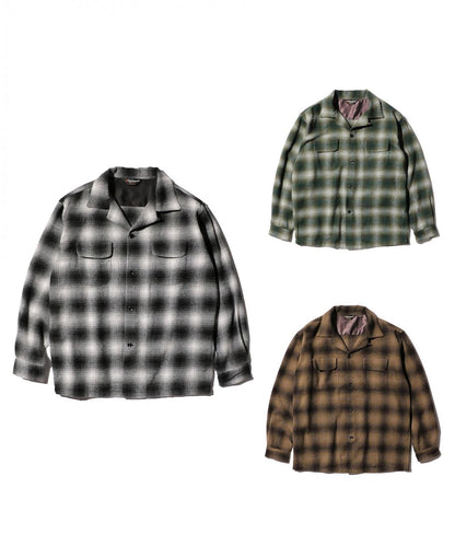 WOOL CHECK LOOP COLLAR SHIRTS