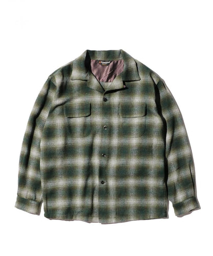 WOOL CHECK LOOP COLLAR SHIRTS