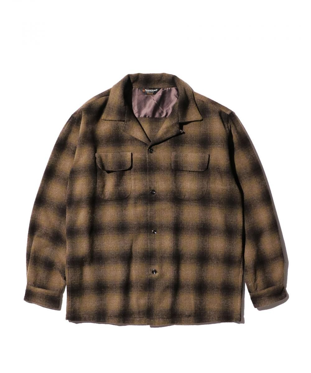 WOOL CHECK LOOP COLLAR SHIRTS
