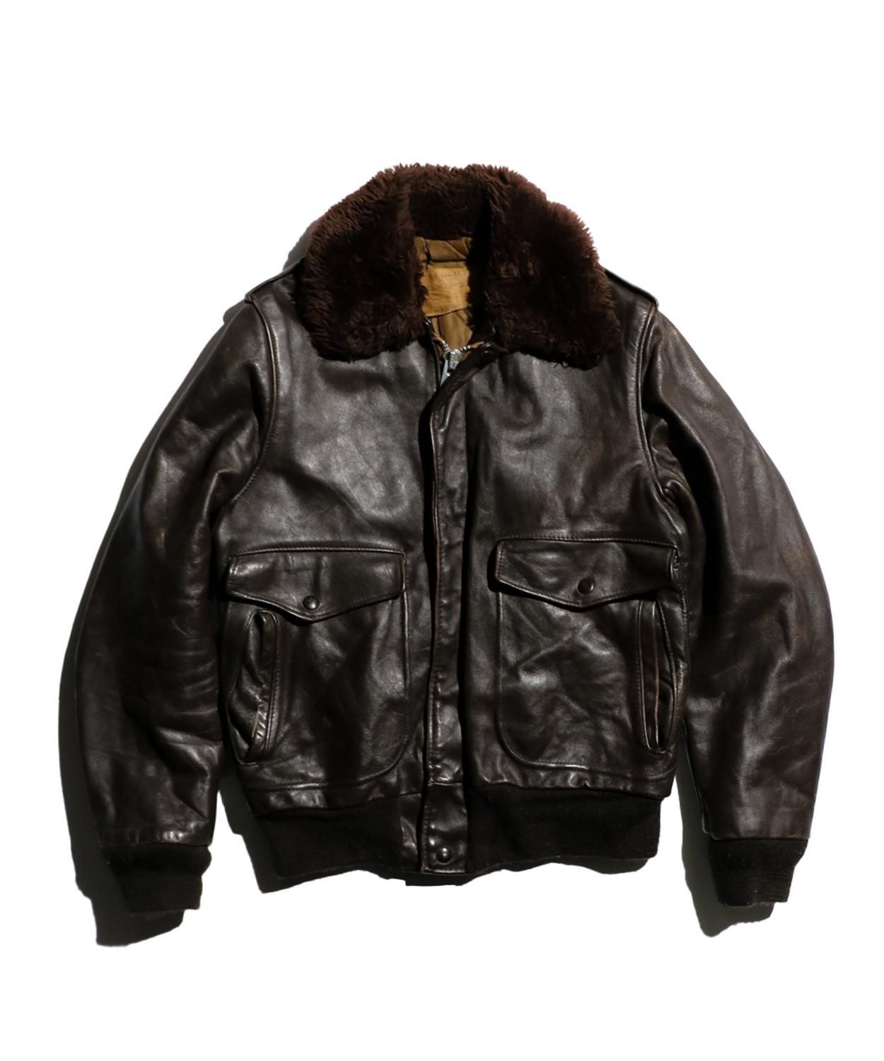 VINTAGE / 1960-1970's SCHOTT NYC IS-674-MS LEATHER QUILTING LINED G-1 STYLE JACKET