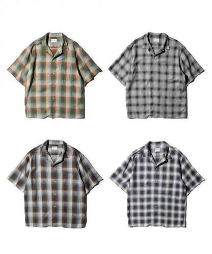 60S OMBRE PLAID RAYON SS SHIRTS MADE IN JAPAN