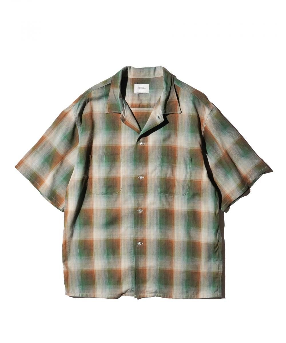 60S OMBRE PLAID RAYON SS SHIRTS MADE IN JAPAN