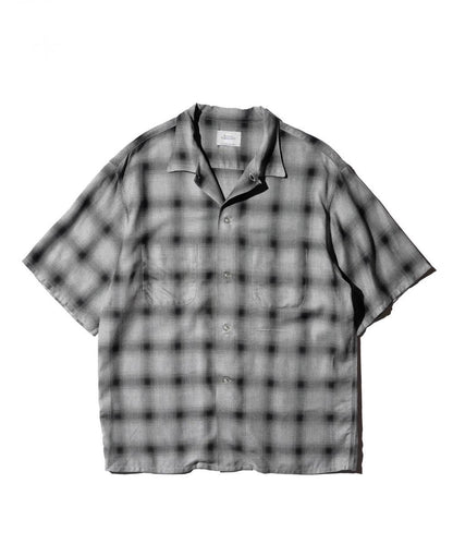 60S OMBRE PLAID RAYON SS SHIRTS MADE IN JAPAN