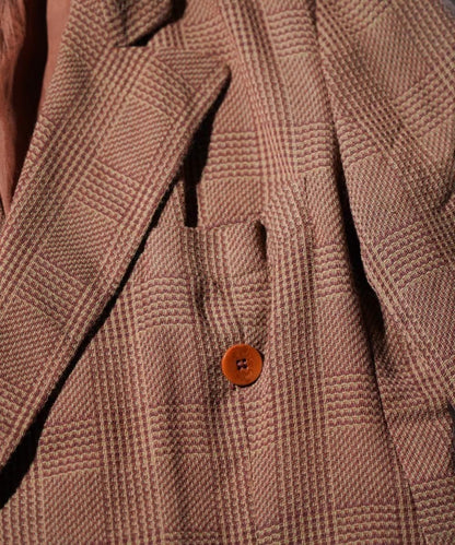 OLD / GIORGIO ARMANI GLEN CHECK JACQUARD DOUBLE-BREASTED JACKET