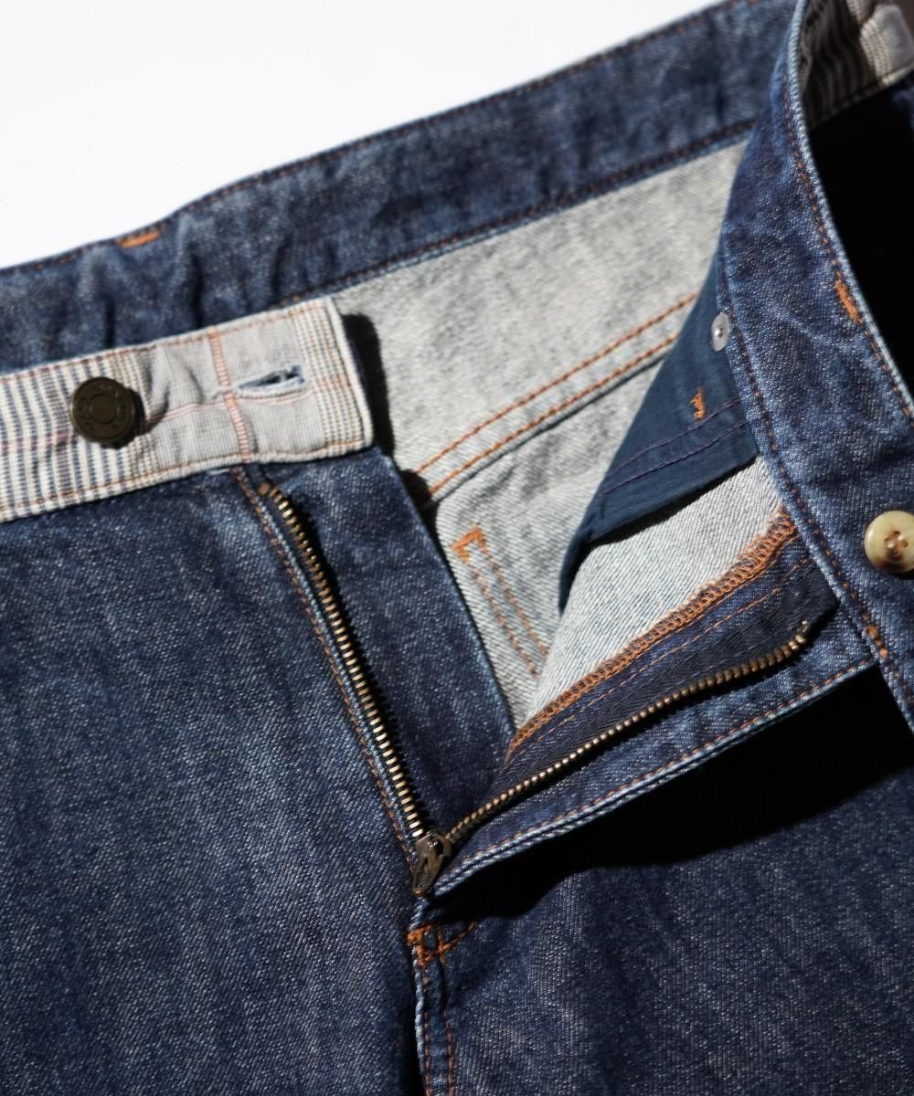OLD / ALEXANDER McQUEEN CHECK PANEL DENIM SHORTS
