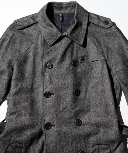 OLD / DIOR HOMME TWEED TRENCH COAT 2008AW by Kris Van Assche