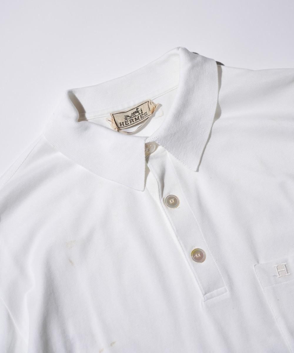 OLD / HERMES COTTON LONG SLEEVE POLO COLLAR SHIRT