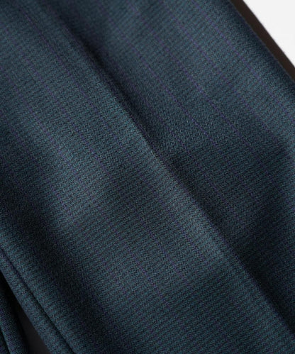 OLD / UNKNOWN DOUBLE-PLEAT WIDE TROUSERS HERRINGBONE WEAVE WITH A BLACK WATCH-STYLE CHECK PATTERN
