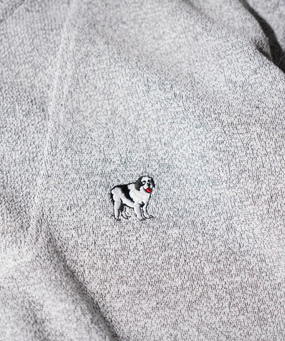 OLD / BIG DOG HEATHERED PILE KNIT HENLEY SWEATSHIRT
