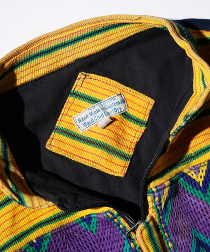 OLD / GUATEMALAN HANDMADE WOVEN PATTERN ZIP JACKET