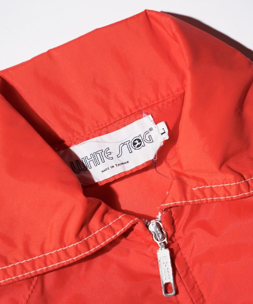 VINTAGE / 1970's- WHITE STAG CONTRAST STITCH NYLON ZIP JACKET