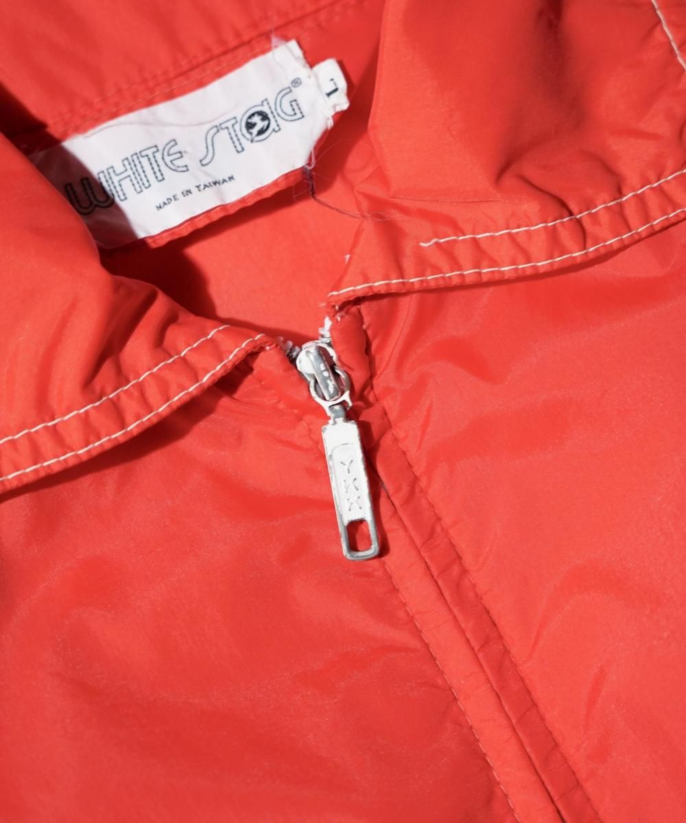VINTAGE / 1970's- WHITE STAG CONTRAST STITCH NYLON ZIP JACKET