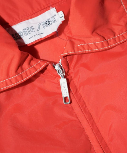 VINTAGE / 1970's- WHITE STAG CONTRAST STITCH NYLON ZIP JACKET