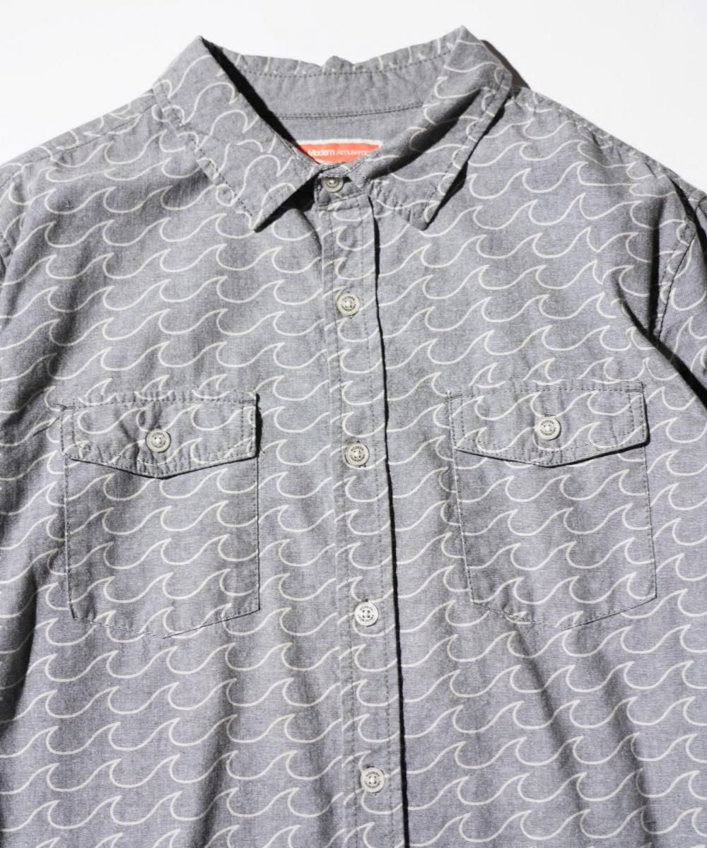 OLD / MODERN AMUSEMENT WAVE PATTERN LONG SLEEVE SHIRT