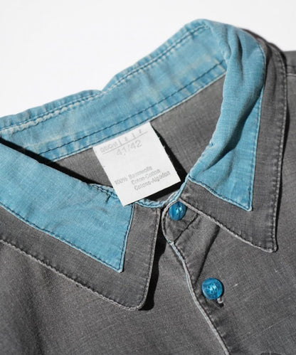 OLD / CONTRAST COLLAR DETAIL SHORT SLEEVE SHIRT