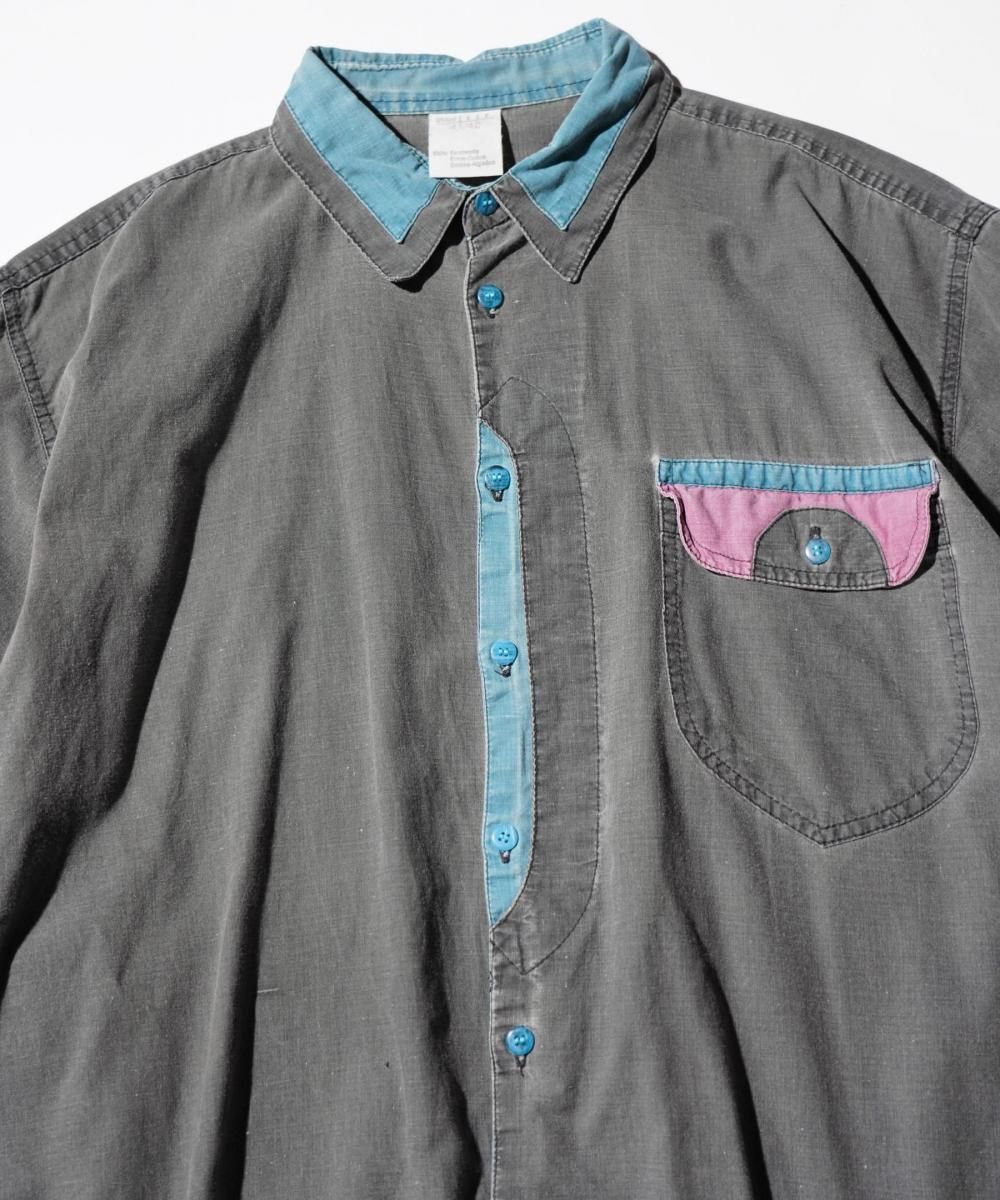 OLD / CONTRAST COLLAR DETAIL SHORT SLEEVE SHIRT
