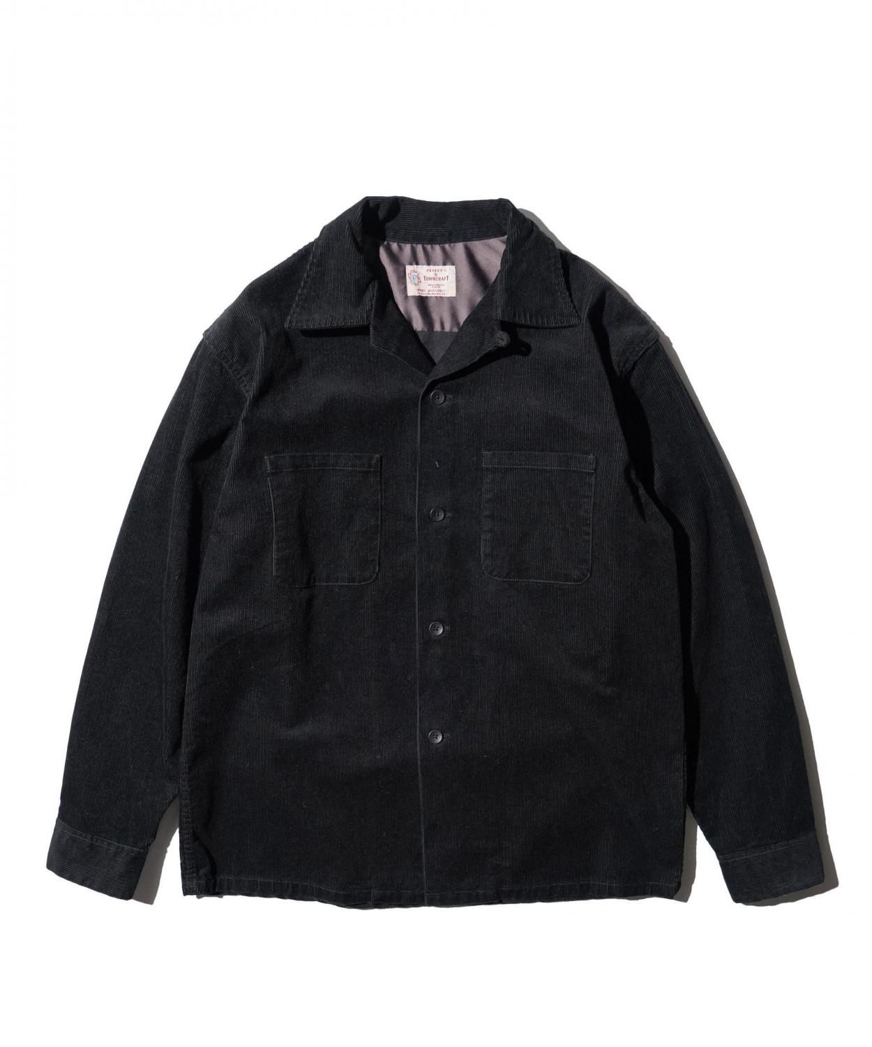 50S BLACK LOOP COLLAR SHIRT -CORDUROY-