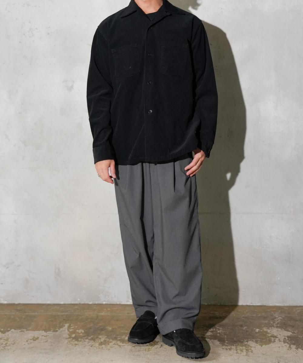 50S BLACK LOOP COLLAR SHIRT -CORDUROY-