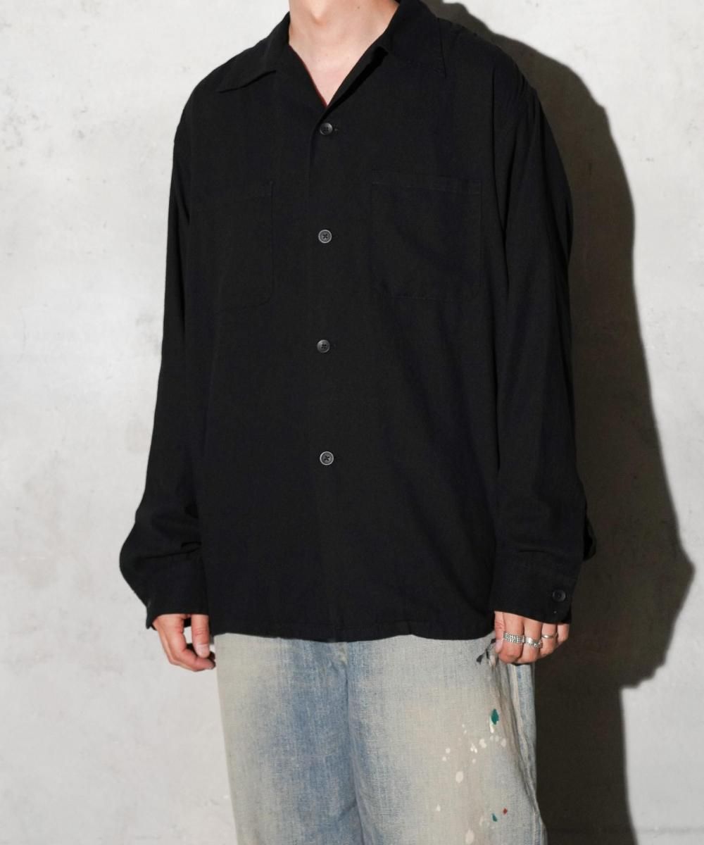 50S BLACK LOOP COLLAR SHIRT -LIGHT COTTON NEL-