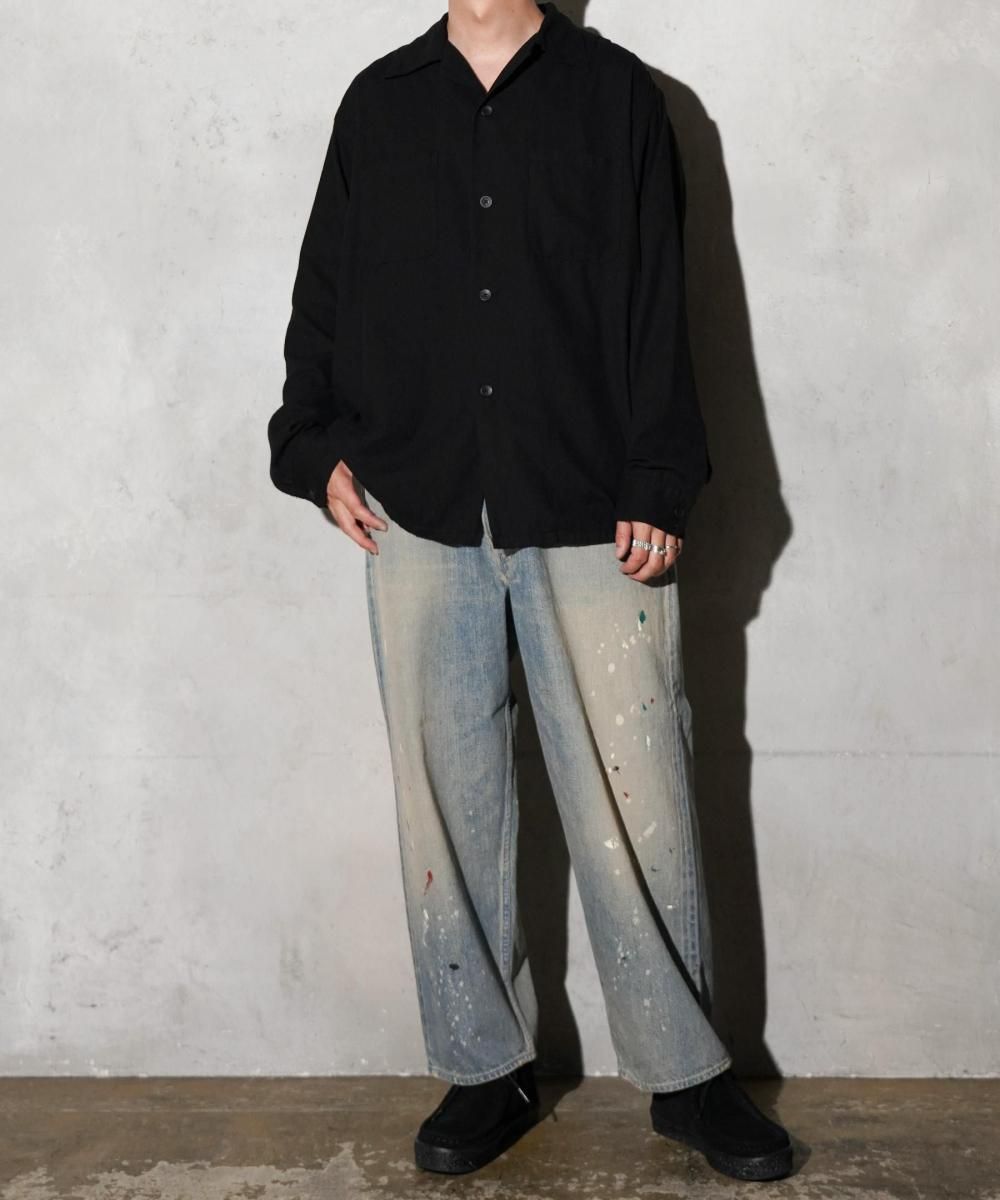 50S BLACK LOOP COLLAR SHIRT -LIGHT COTTON NEL-