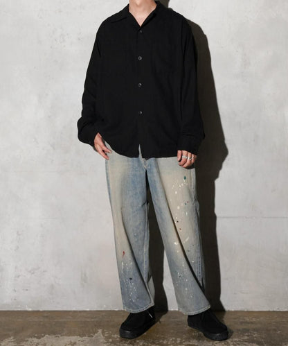 50S BLACK LOOP COLLAR SHIRT -LIGHT COTTON NEL-