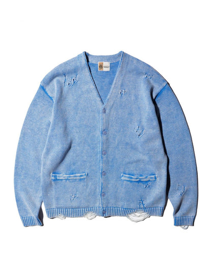COTTON DAMAGED CARDIGAN