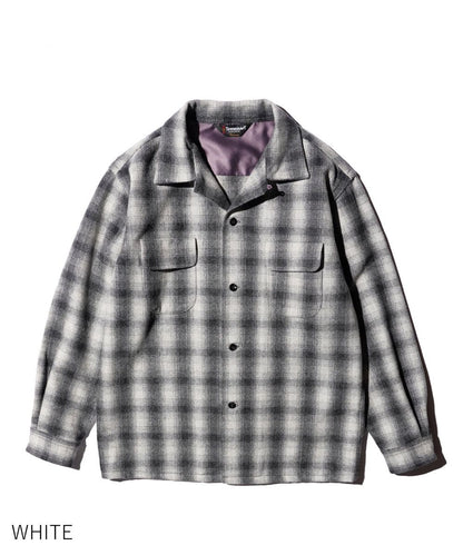 50S WOOL OMBRE W-FLAP LOOP COLLAR SHIRT