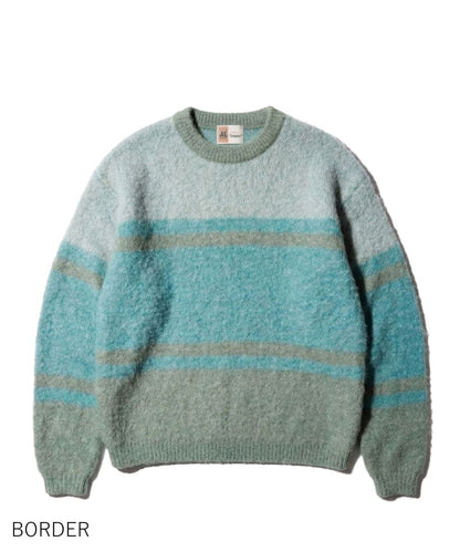 MOHAIR SHAGGY JACQUARD CREW SWEATER