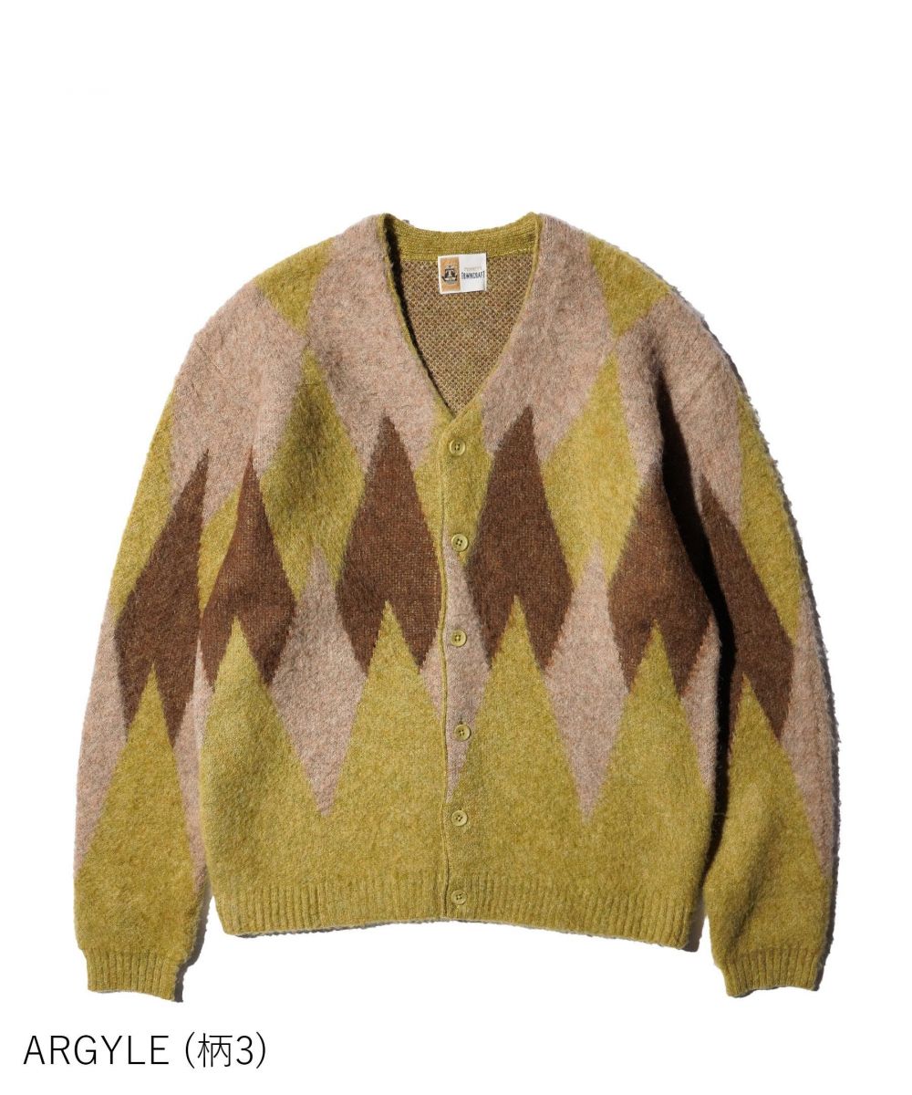 MOHAIR SHAGGY JACQUARD CARDIGAN