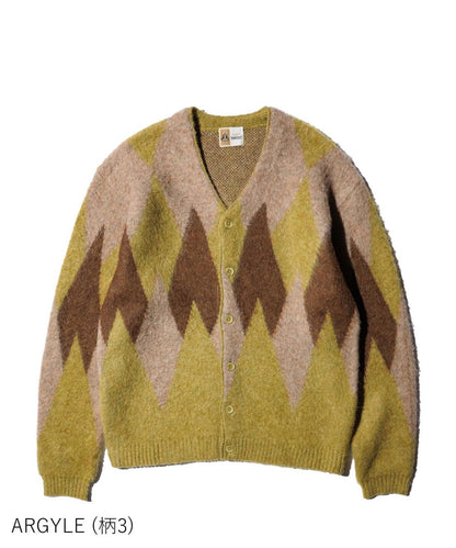 MOHAIR SHAGGY JACQUARD CARDIGAN