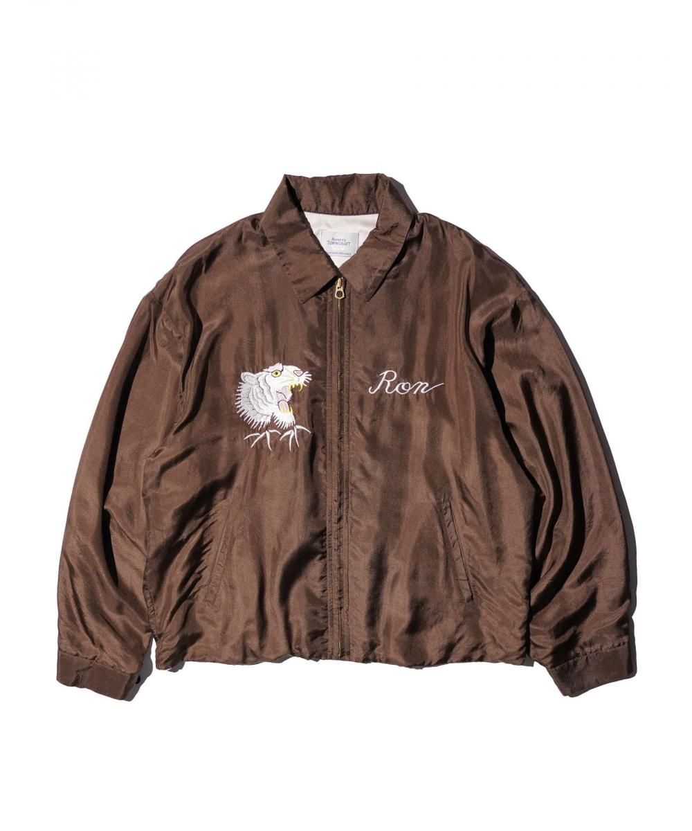 SILK ROCKABILLY BLOUSON - BROWN