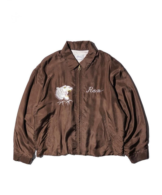 SILK ROCKABILLY BLOUSON - BROWN
