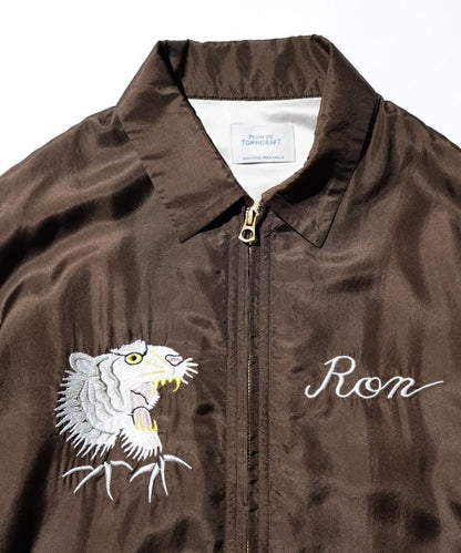 SILK ROCKABILLY BLOUSON - BROWN