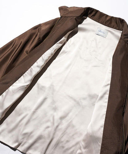 SILK ROCKABILLY BLOUSON - BROWN