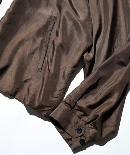 SILK ROCKABILLY BLOUSON - BROWN