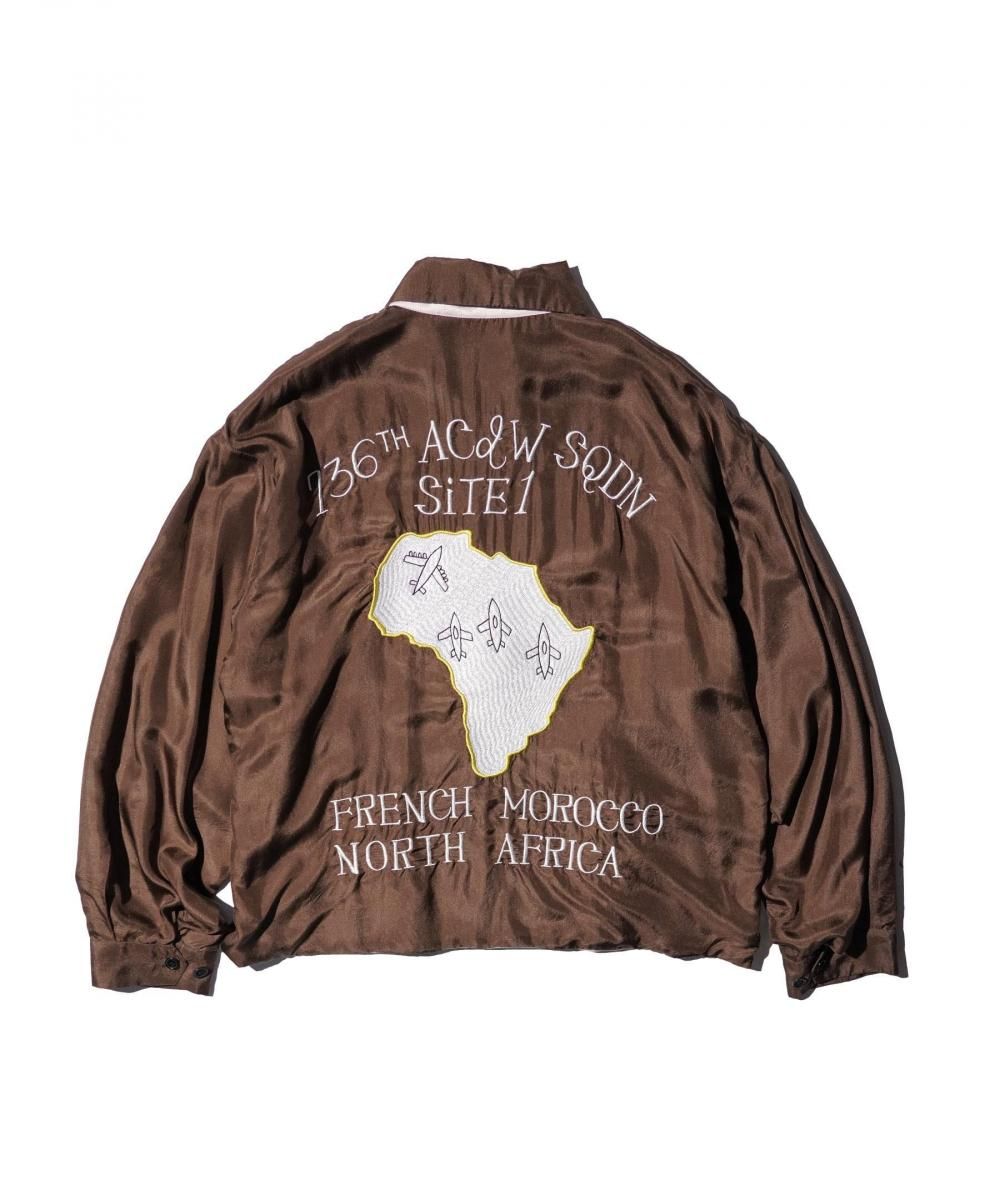 SILK ROCKABILLY BLOUSON - BROWN
